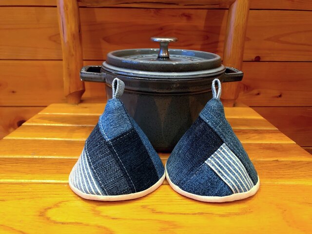 2個セット★三角鍋つかみ★staub★ストウブ 鍋つかみ ミトンの画像1枚目