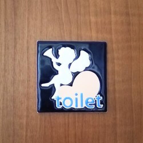 トイレサイン 天使 濃紺 アロマディフューザースペインタイルの画像1枚目