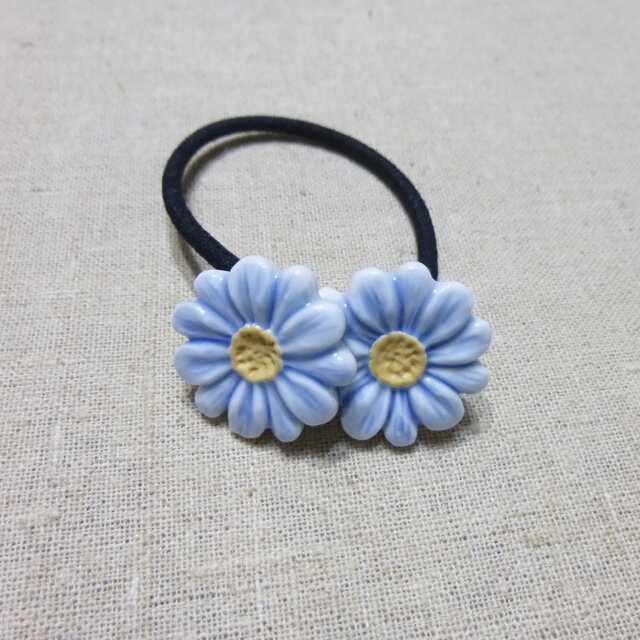 ブルーデイジーヘアゴム Iichi ハンドメイド クラフト作品 手仕事品の通販