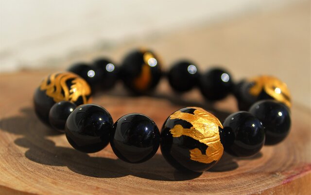 幸運を呼び込む四神獣ブレスレット （魔除けの効果 オニクス） | iichi