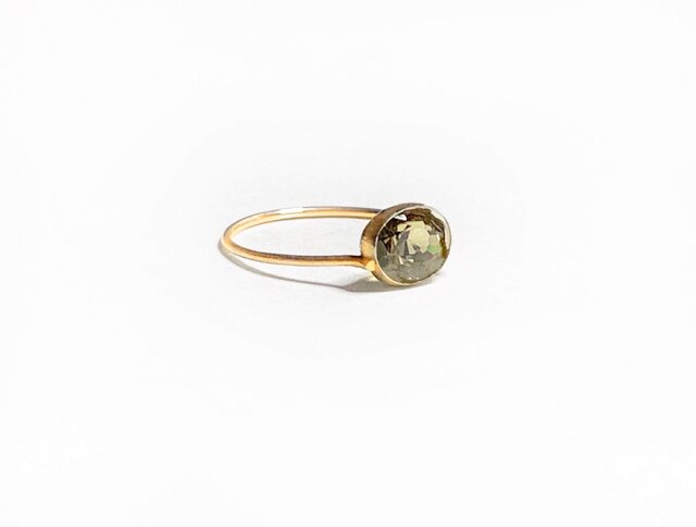 一点もの k18 Olive Topaz リング No.2/ 受注制作の画像1枚目
