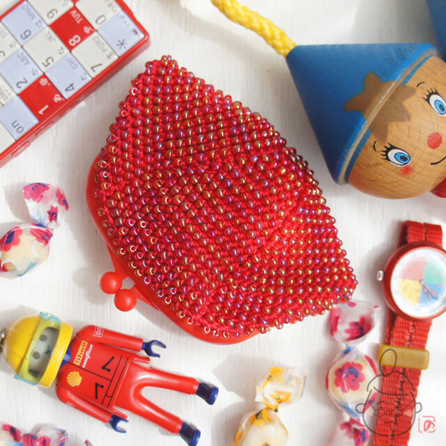 ばあば作☆☆こどもがま口（いちご・1252）