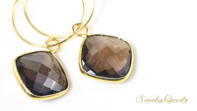K18・スモーキークォーツ・ピアス MARIHA(マリハ) Organic Gems ピアス スモーキークォーツ S K18