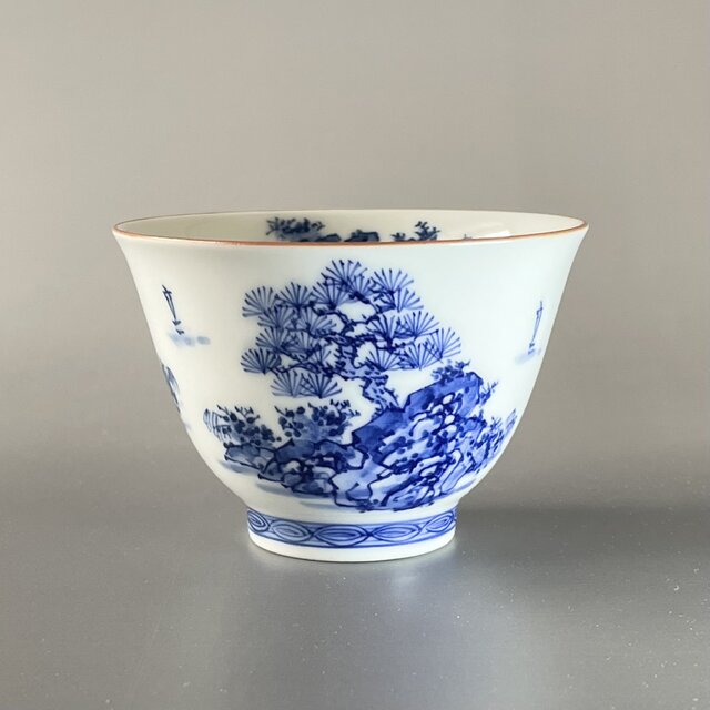 手描き山水絵 せん茶碗皿セット(小) | iichi 日々の暮らしを心地よく
