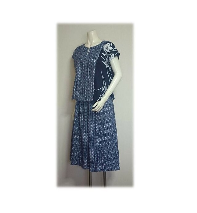 21ユカタリメイクリラックスウェア（男物浴衣×桔梗）