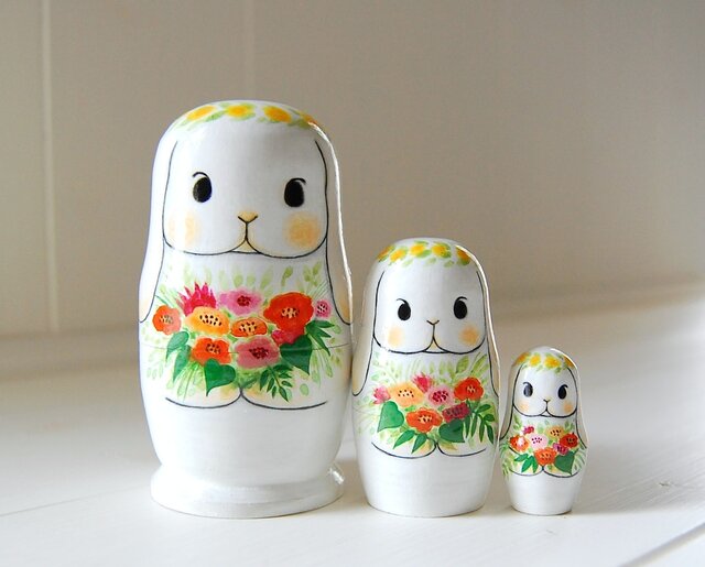 うさぎ＊マトリョーシカ＊お花いっぱい［15］ | iichi 日々の