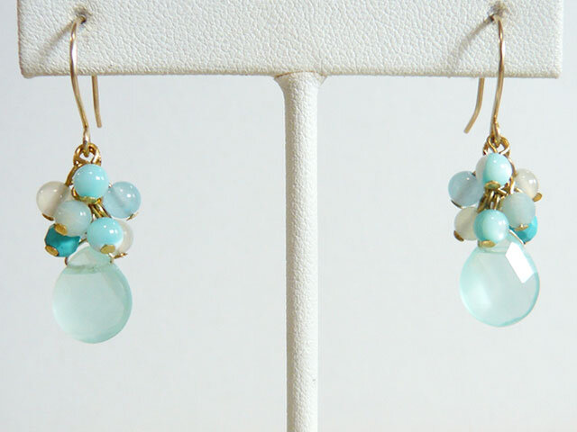 グリーンカラーの天然石のピアス ブルーグリーン系天然石のピアス | iichi 日々の暮らしを心地よくする