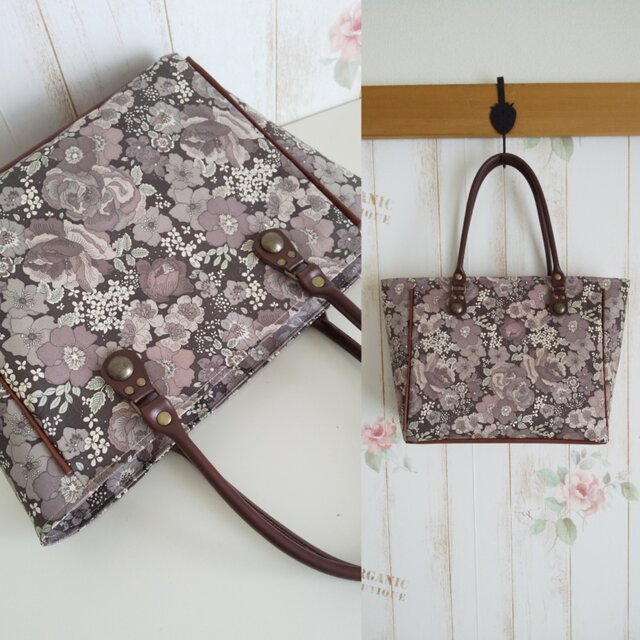 リバティ Amelie's Rose & Garden ファスナー トートバッグの画像1枚目