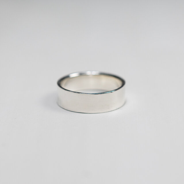 シルバーフラットリング 5.0mm幅 鏡面｜FA-299