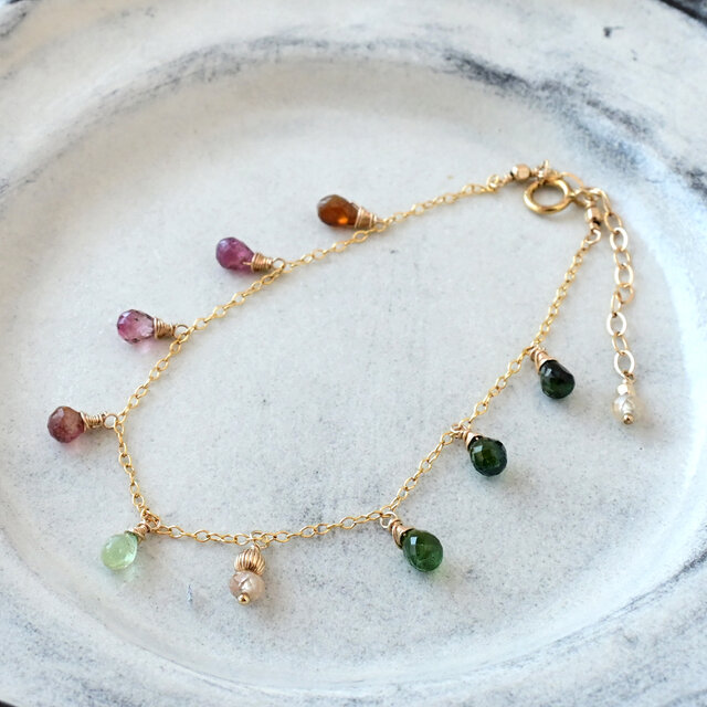 マルチカラートルマリンのブレスレット