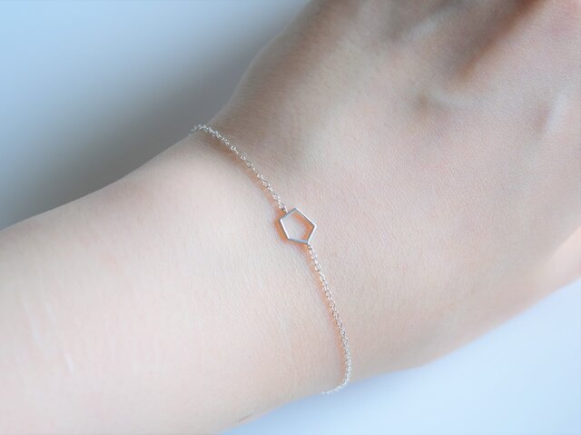 ゆきちゃむ　ブレスレット2点 silver925✶fimmtungur bracelet：変形五角形 透かし