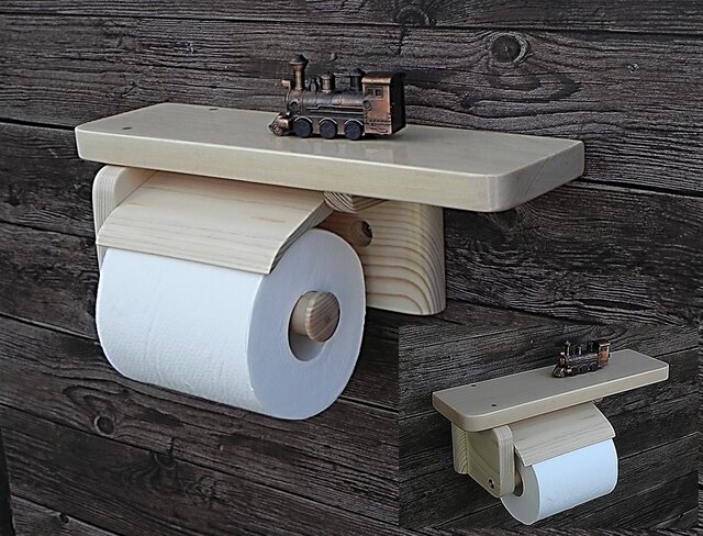 木製トイレットペーパーホルダー Ver.9.1(ナチュラル)の画像1枚目