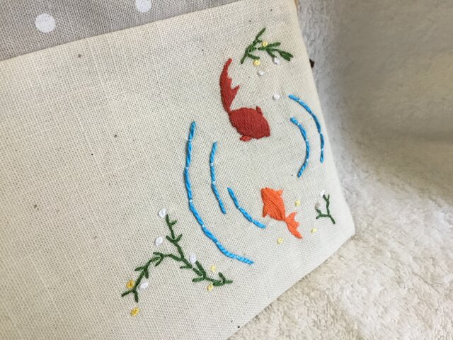 楽天市場】刺繍キット【金魚】【直径約20cm】【刺繍枠付き】sgy