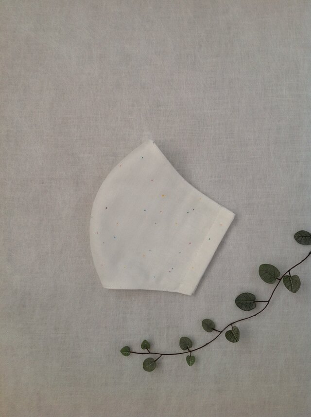 白のダブルガーゼのマスク ( 幅広 )  ＊ 送料無料 ＊