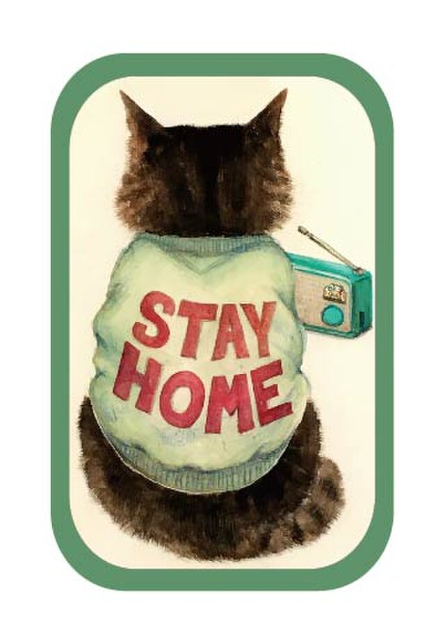 長方形缶バッチ「STAY HOME」の画像1枚目