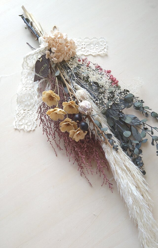 プリザーブド スワッグ ブーケ（アンティークピンク）60㎝ フラワーギフト ウェディングギフト  結婚祝い 記念日 お祝