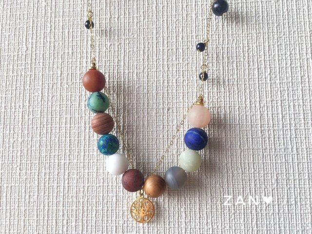オーダー品 太陽系の惑星+Tree of Life|ネックレスの画像1枚目
