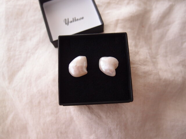 【K14gf】大粒バロックパールのピアス17mm/Baroque pearl・largeの画像1枚目