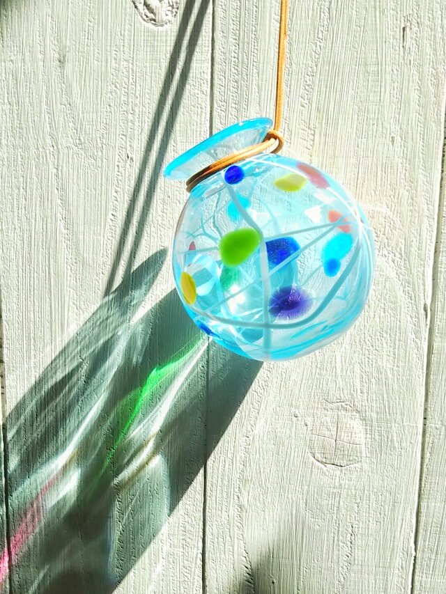 ヨーヨー花入れ・アクア☆ご注文前にメッセージをお願い致しますの画像1枚目