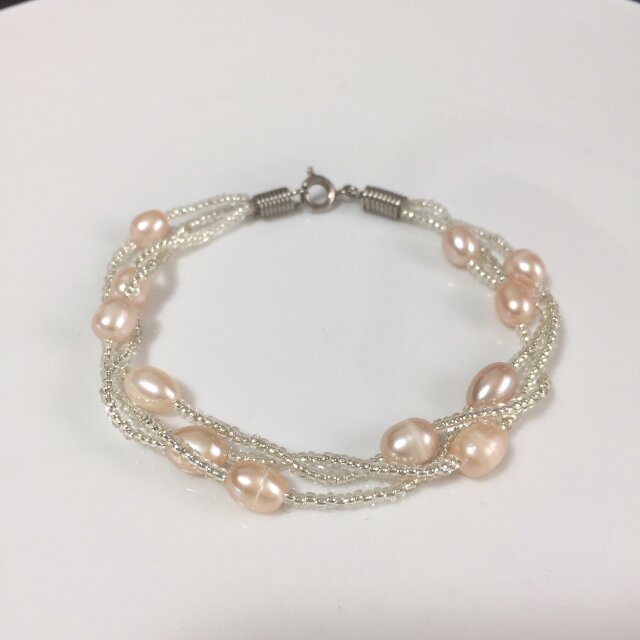 SALE= パールのブレスレット - Pinkの画像1枚目