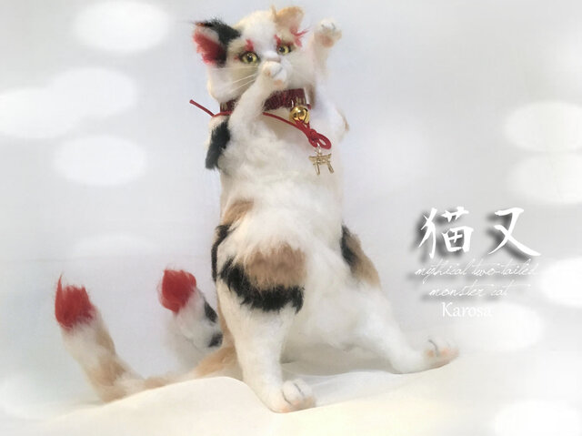 羊毛フェルト 三毛猫～サンタバージョン 猫 ハンドメイド ねこ
