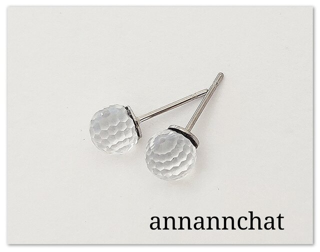 スワロフスキー ビンテージ 70年代 disco ミラーボール 8mm ピアス