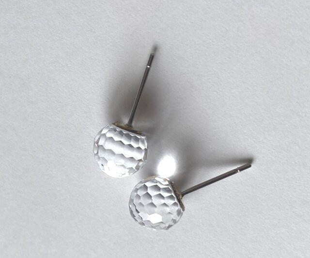 スワロフスキー ビンテージ 70年代 disco ミラーボール 8mm ピアス
