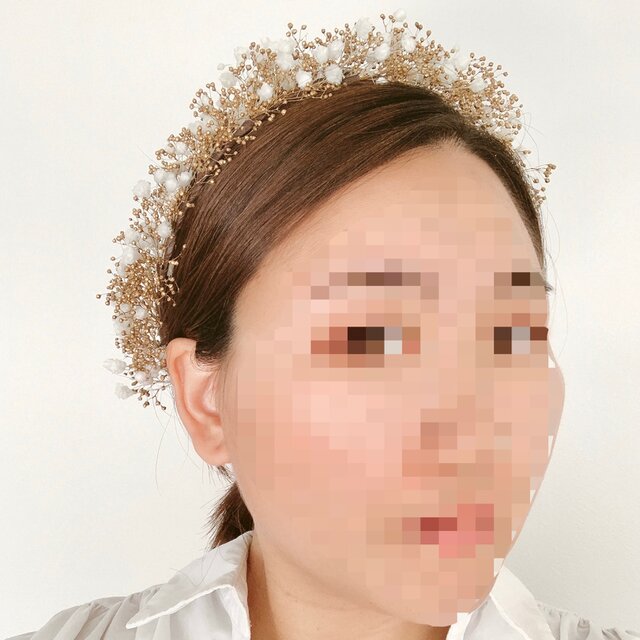 髪飾り ヘッドドレス 結婚式 卒業式 成人式 花冠 ゴールド