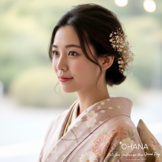 結婚式 髪飾り❤︎ヘッドドレス、花冠 花かんむり カチューシャ かすみ