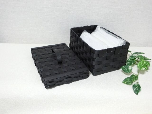 クラフトカゴ 蓋付き 箱マスク保管 ペットシーツ収納 ブラック 黒色 Iichi ハンドメイド クラフト作品 手仕事品の通販 クラフトカゴ 蓋付き 箱マスク保管 ペットシーツ収納 ブラック 黒色 Iichi ハンドメイド クラフト作品 手仕事品の通販