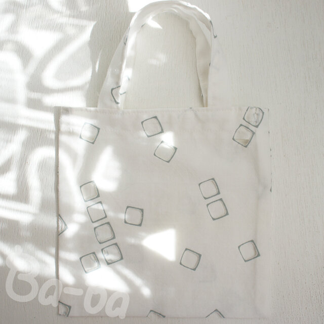 送料無料♪ばあば作、レトロな手さげバッグ（square・RB37)