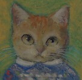 編み込み模様のセーターの子ねこの画像1枚目