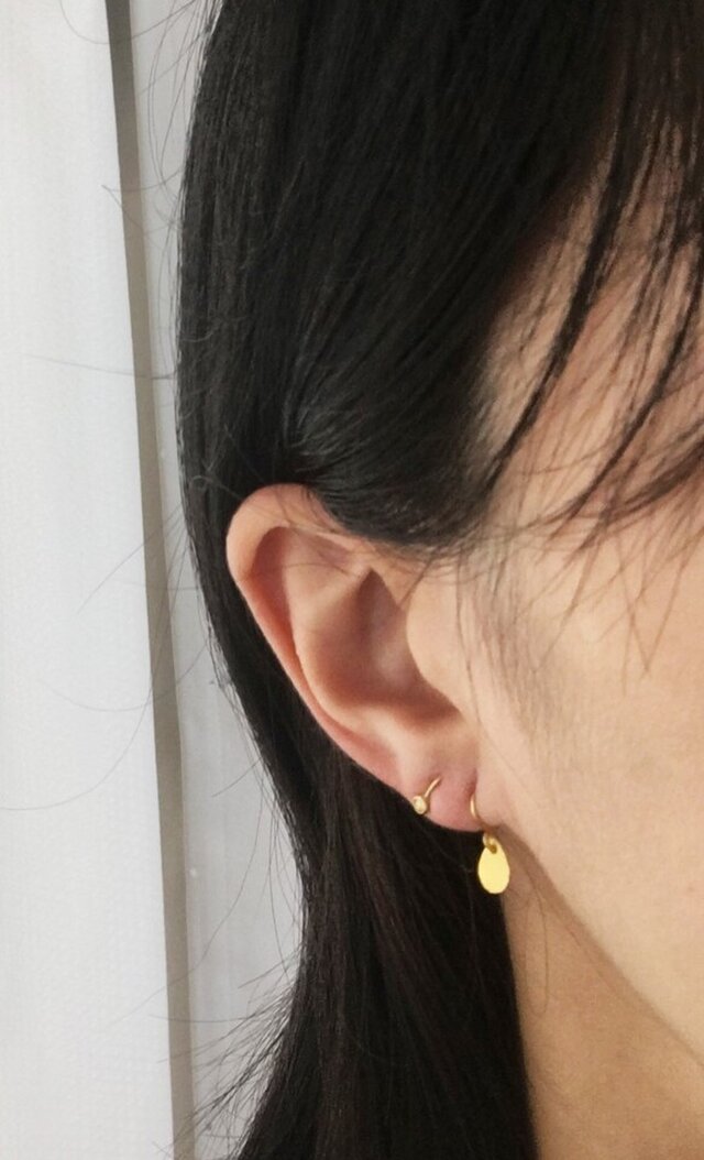 ◇ローズカット天然ルビー 純金クリップピアス◇K24 Pure Gold+