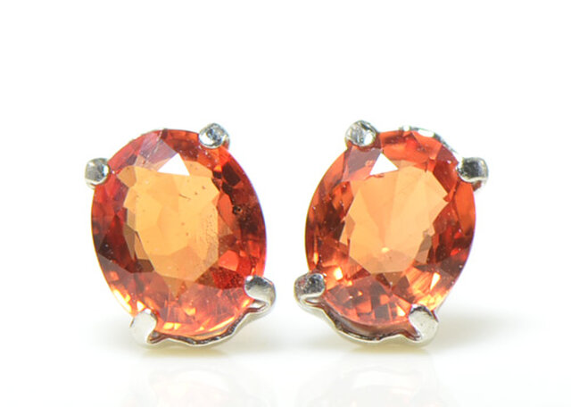 プラチナ900 オレンジサファイア ピアス Pt900 Bs0ci28 Iichi ハンドメイド クラフト作品 手仕事品の通販