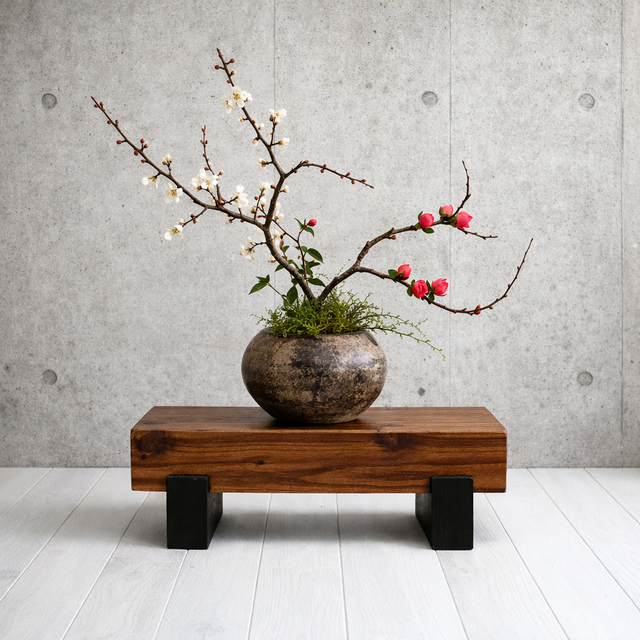無垢材の木製飾り台・花台｜幅50cm｜置き台・踏み台｜オーダー対応