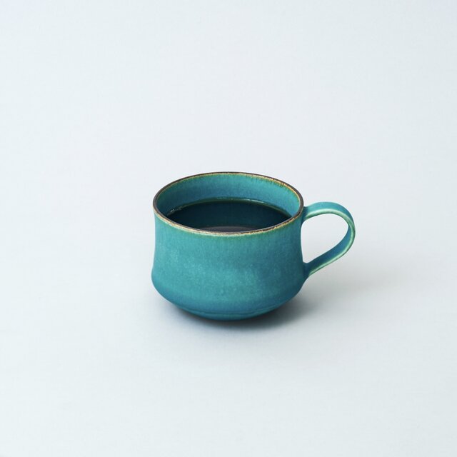 スタッキングできるマグカップ コーヒーカップ(ターコイズブルー/トルコ青)の画像1枚目