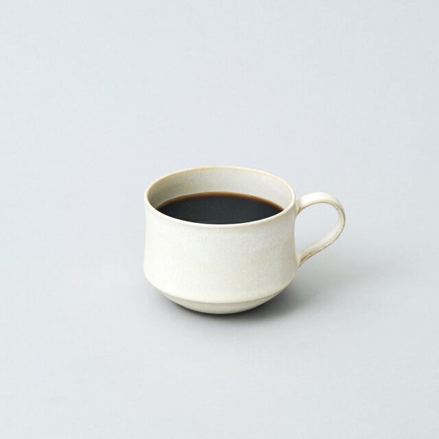 スタッキングできるマグカップ コーヒーカップ (パール/白)の画像1枚目