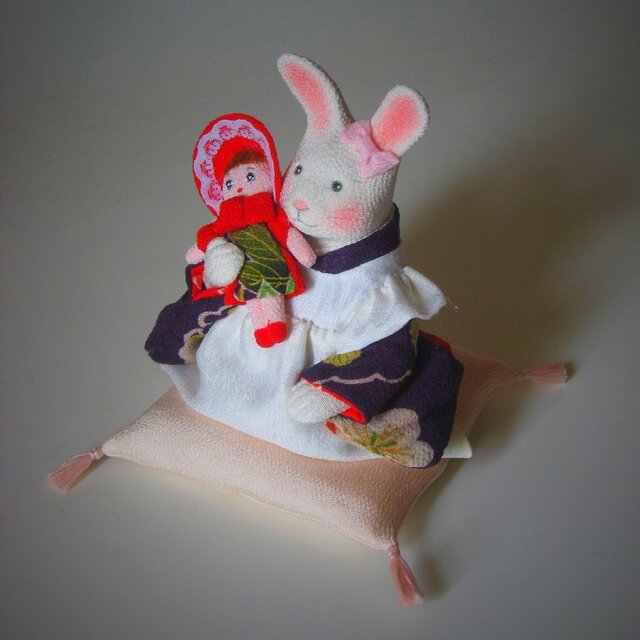 縮緬福兎 お人形 その二の画像1枚目