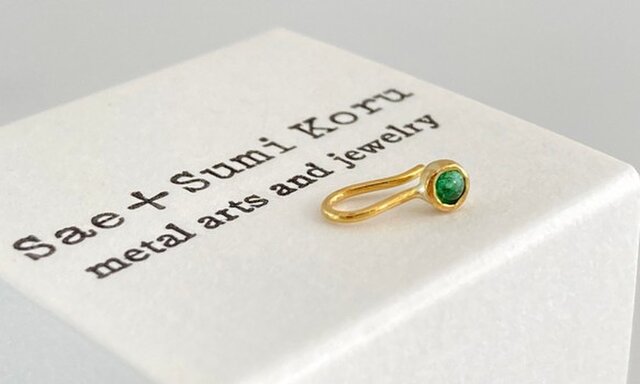 ◇天然エメラルド 純金クリップピアス◇K24 Pure Gold+Natural