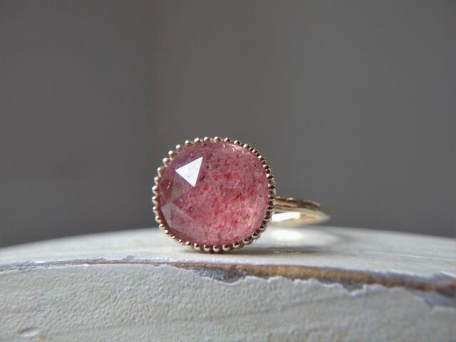 K10 ストロベリークォーツのリング Iichi ハンドメイド クラフト作品 手仕事品の通販