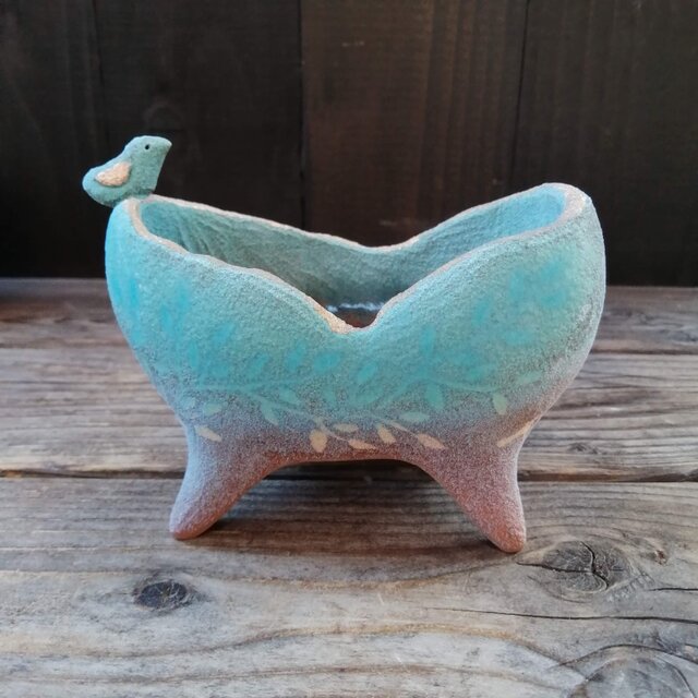 小鳥と空色小舟　枝葉と魚　no.20