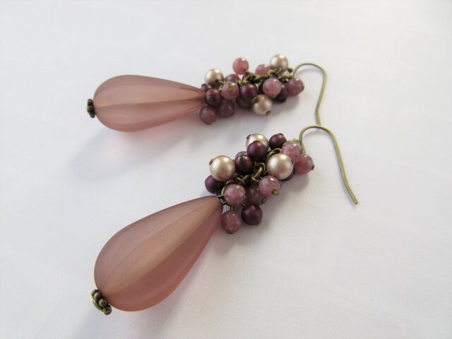 金具変更OK Pierces or Earrings アクリル しずく 大ぶり(P0948)の画像1枚目