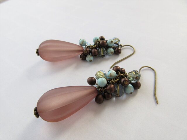 金具変更OK Pierces or Earrings アクリル しずく 大ぶり(P0949)の画像1枚目