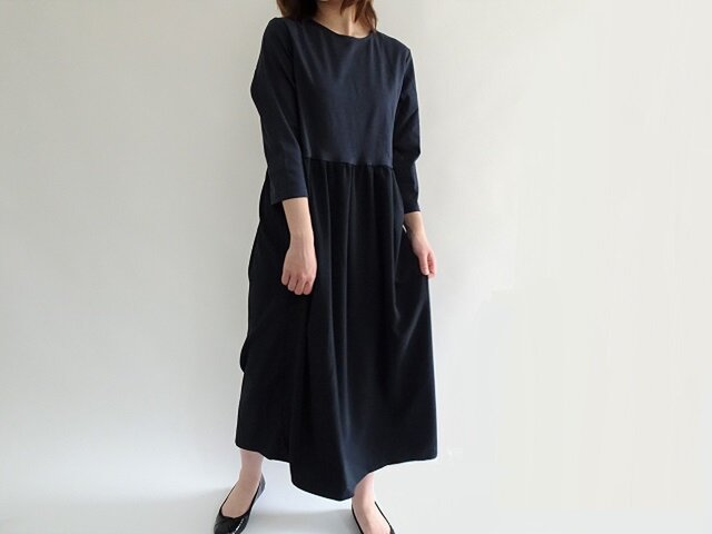 異素材切り替えロングワンピース Iichi ハンドメイド クラフト作品 手仕事品の通販