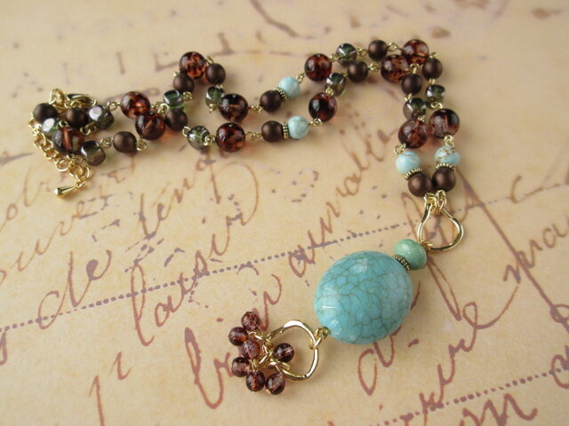 Necklace ターコイズ チェコ(N1227)の画像1枚目