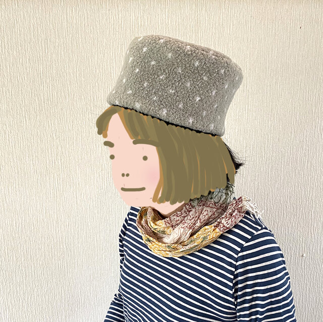 コロンとした帽子59グレー水玉の画像1枚目