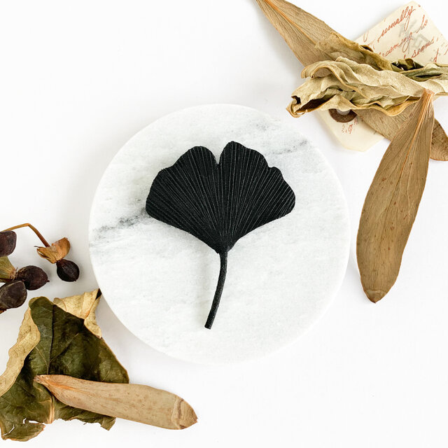Brooch : ブローチ " Black leaf. - イチョウ - "の画像1枚目