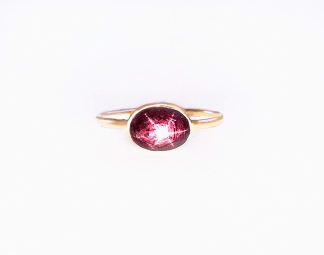 一点もの k18 Star Ruby FF リング No.4/ 受注制作の画像1枚目
