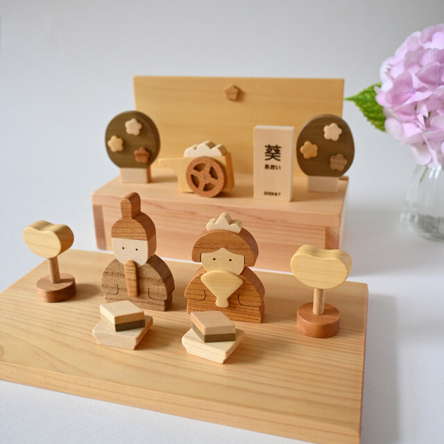 【美品】ひな祭り　木製　雛人形　立体パズル　コンパクト ひな祭り 木製 雛人形 立体パズル コンパクト 美品】ひな祭り 木製