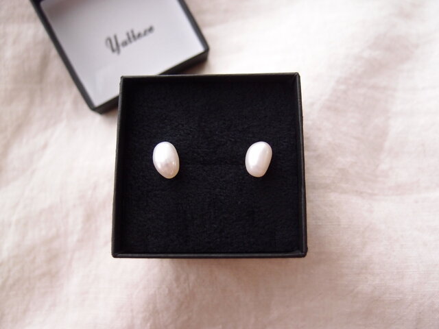 【再入荷】バロックパールのプチピアス【K14gf】Baroque pearl/11mmの画像1枚目